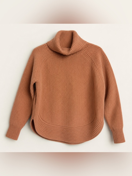 Wilfred Sweaters - Wilfred Ribbed Turtleneck Sweater 100% Marino Wool - Dusty Rose